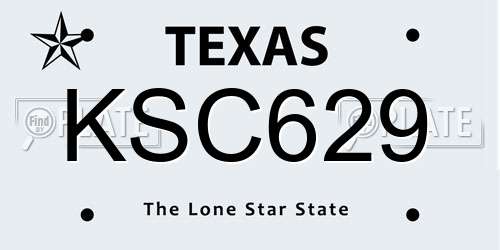 KSC629 Texas License Plate