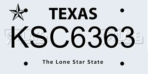 KSC6363 Texas License Plate