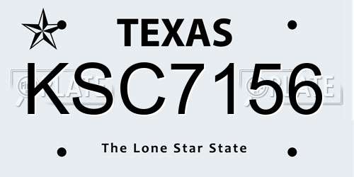 KSC7156 Texas License Plate