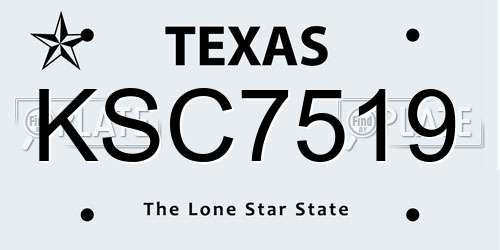 KSC7519 Texas License Plate