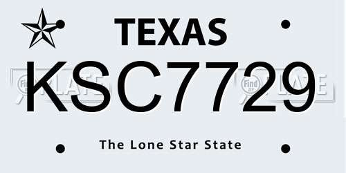 KSC7729 Texas License Plate