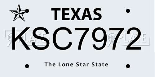 KSC7972 Texas License Plate
