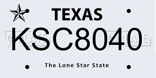KSC8040 Texas License Plate