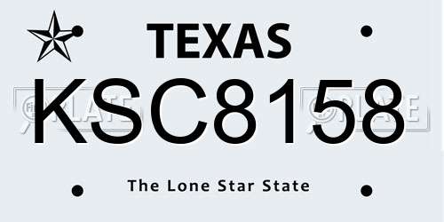 KSC8158 Texas License Plate