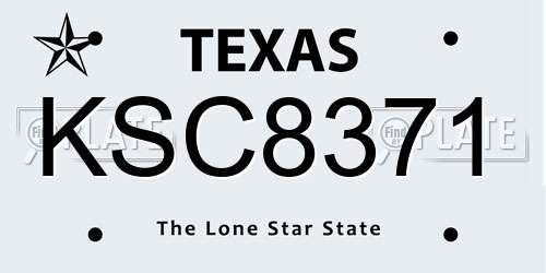 KSC8371 Texas License Plate
