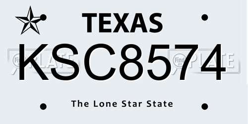 KSC8574 Texas License Plate