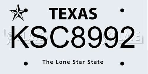 KSC8992 Texas License Plate
