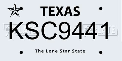 KSC9441 Texas License Plate