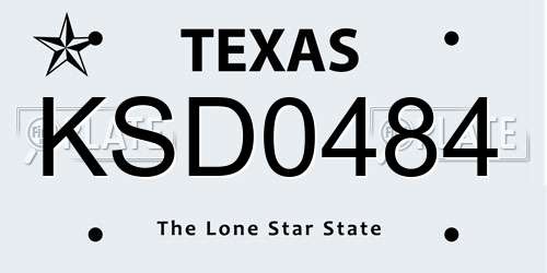 KSD0484 Texas License Plate