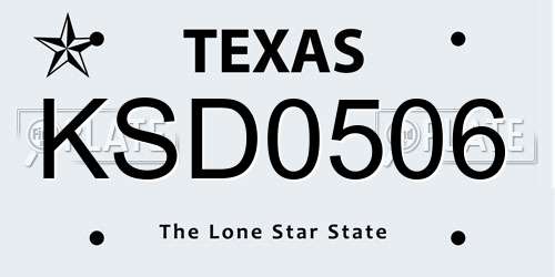 KSD0506 Texas License Plate