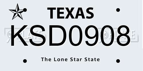 KSD0908 Texas License Plate