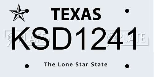 KSD1241 Texas License Plate