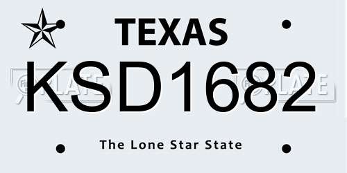 KSD1682 Texas License Plate