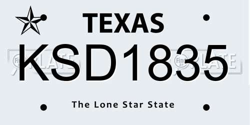 KSD1835 Texas License Plate
