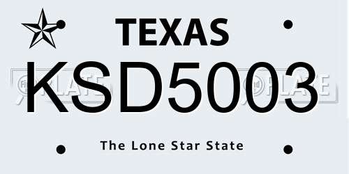 KSD5003 Texas License Plate