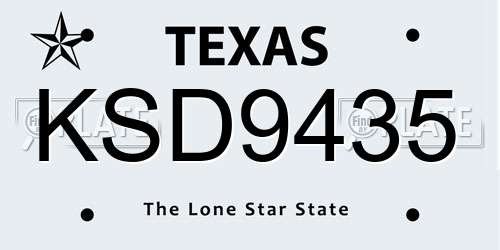 KSD9435 Texas License Plate