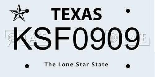 KSF0909 Texas License Plate