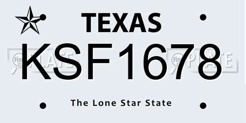 KSF1678 Texas License Plate