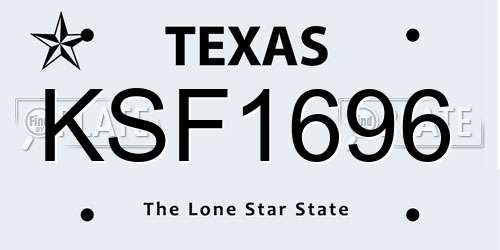 KSF1696 Texas License Plate