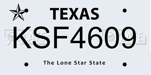 KSF4609 Texas License Plate