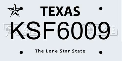 KSF6009 Texas License Plate