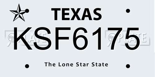 KSF6175 Texas License Plate
