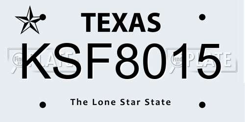 KSF8015 Texas License Plate