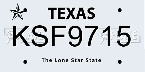 KSF9715 Texas License Plate