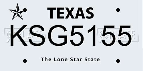 KSG5155 Texas License Plate