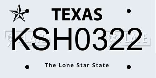 KSH0322 Texas License Plate