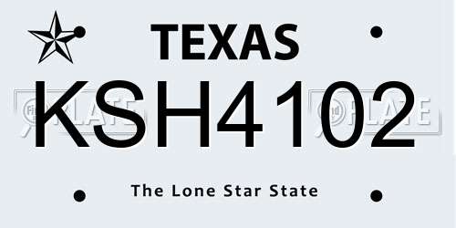 KSH4102 Texas License Plate