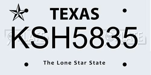 KSH5835 Texas License Plate