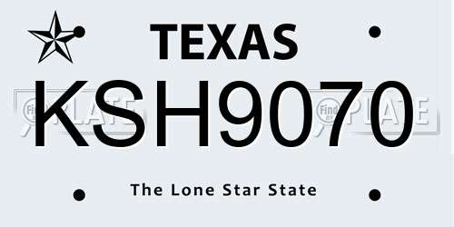KSH9070 Texas License Plate