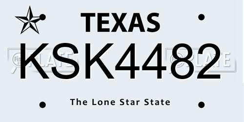 KSK4482 Texas License Plate