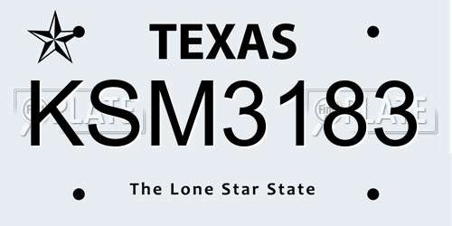 KSM3183 Texas License Plate