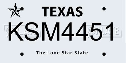 KSM4451 Texas License Plate