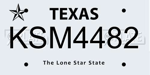 KSM4482 Texas License Plate