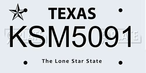 KSM5091 Texas License Plate