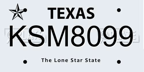 KSM8099 Texas License Plate