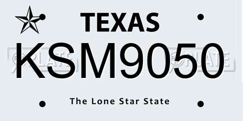 KSM9050 Texas License Plate