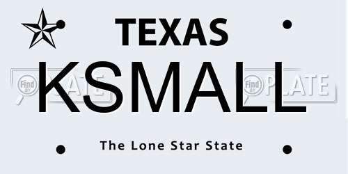 KSMALL Texas License Plate