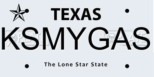KSMYGAS Texas License Plate