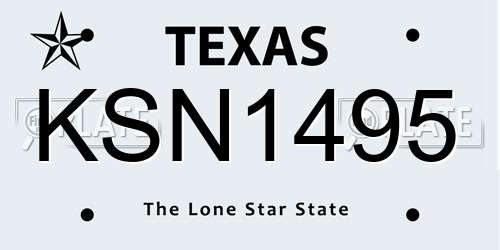 KSN1495 Texas License Plate