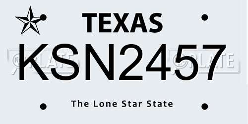 KSN2457 Texas License Plate