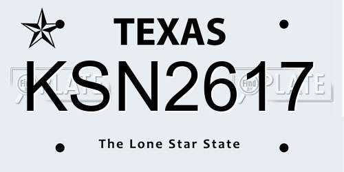 KSN2617 Texas License Plate