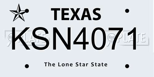 KSN4071 Texas License Plate