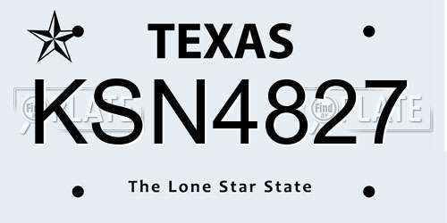 KSN4827 Texas License Plate