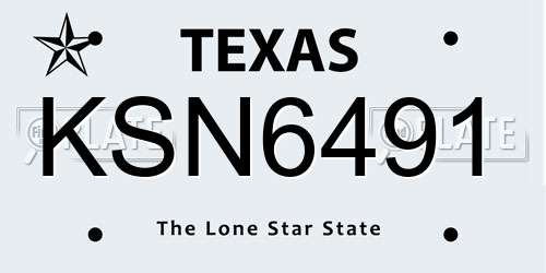 KSN6491 Texas License Plate