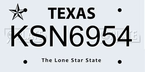 KSN6954 Texas License Plate