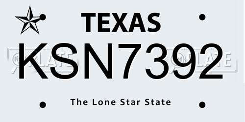 KSN7392 Texas License Plate